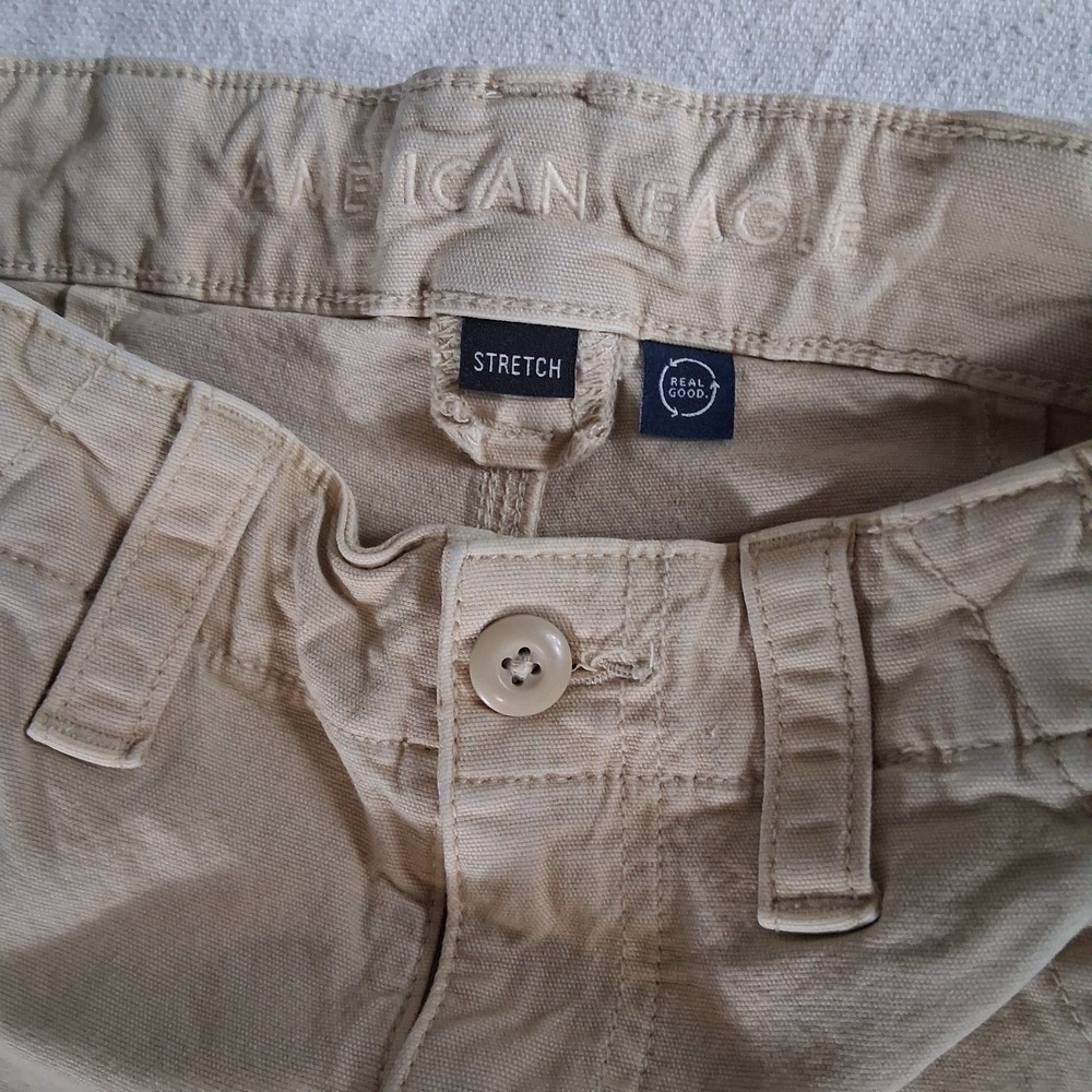 American Eagle Outfitters Stretch Cargo Pants Stretch Women Size 00 Khaki Beige - Picture 2 of 12